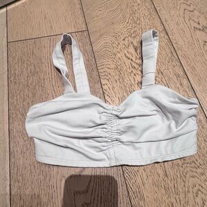 White Alo Ruched‎ Crop Top